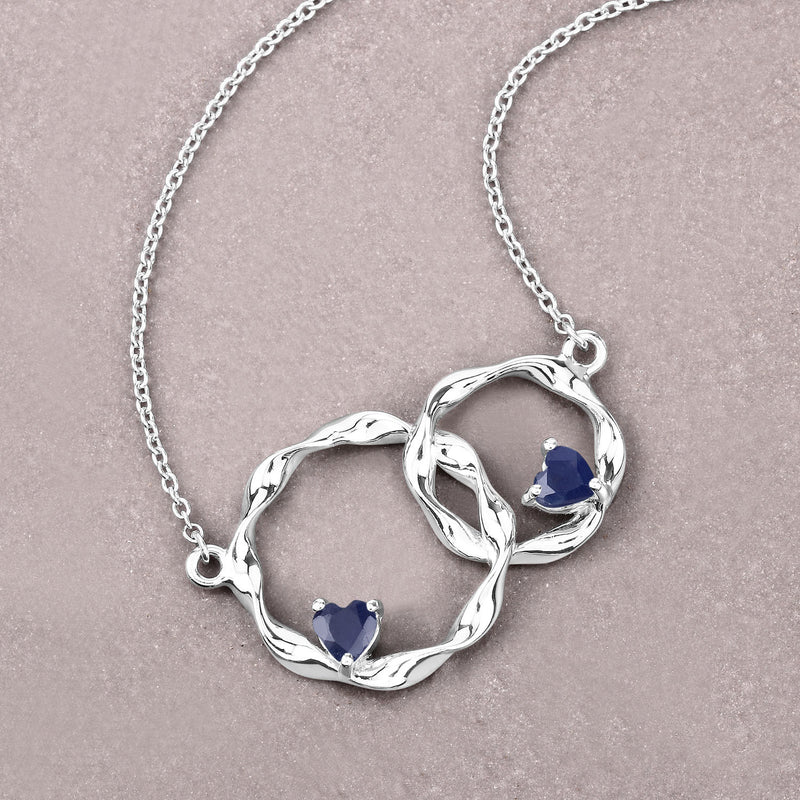 0.70 Carat Genuine Blue Sapphire .925 Sterling Silver Pendant