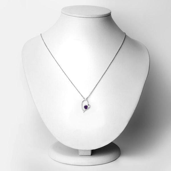 0.43 Carat Genuine Amethyst .925 Sterling Silver Necklace