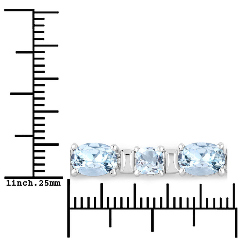 10.06 Carat Genuine Aquamarine .925 Sterling Silver Bracelet