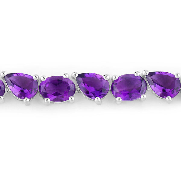 20.04 Carat Genuine Amethyst .925 Sterling Silver Bracelet