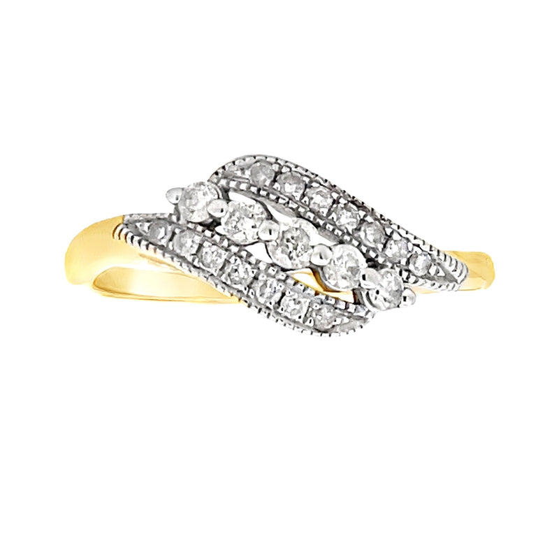 Natural .25ct Diamond Ring 10KT Yellow Gold