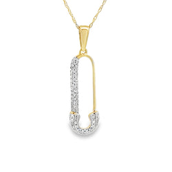 Natural .17ct Diamond Fashion Pendants 14KT Yellow Gold