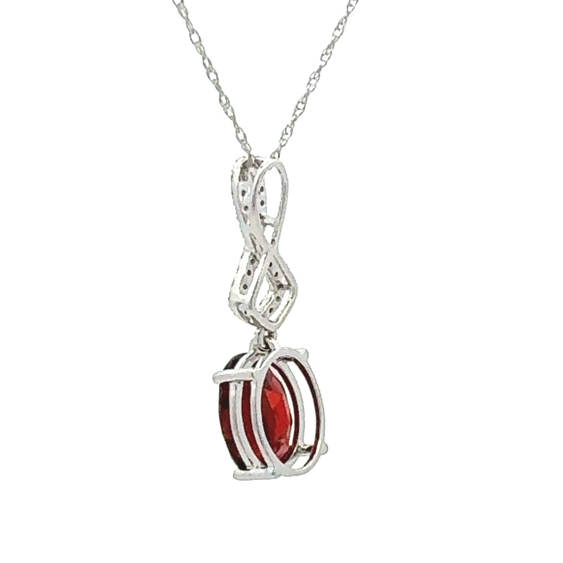 2.92ct Garnet Diamond Fashion Pendants 10KT White Gold