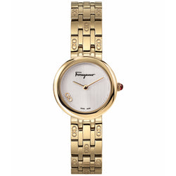 Salvatore Ferragamo Women's Gold Steel Silver Dial