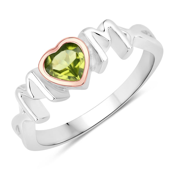 0.44 Carat Genuine Peridot .925 Sterling Silver Ring