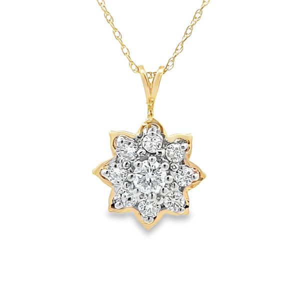 Natural .50ct Diamond Fashion Pendants 14KT Yellow Gold