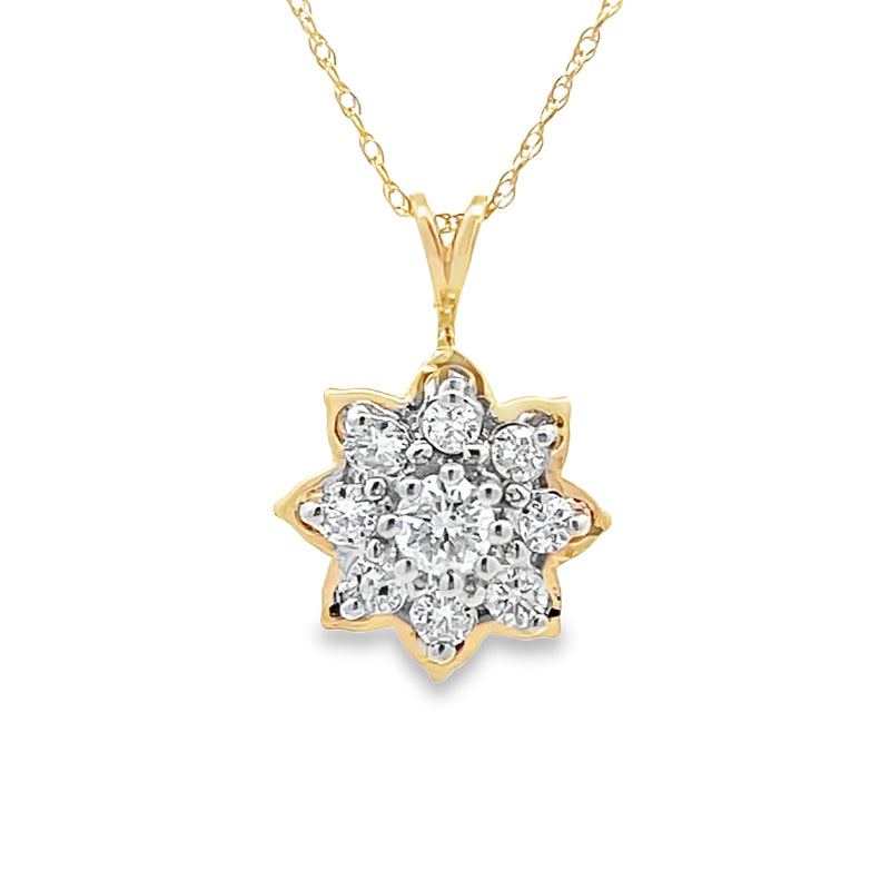 Natural .50ct Diamond Fashion Pendants 14KT Yellow Gold