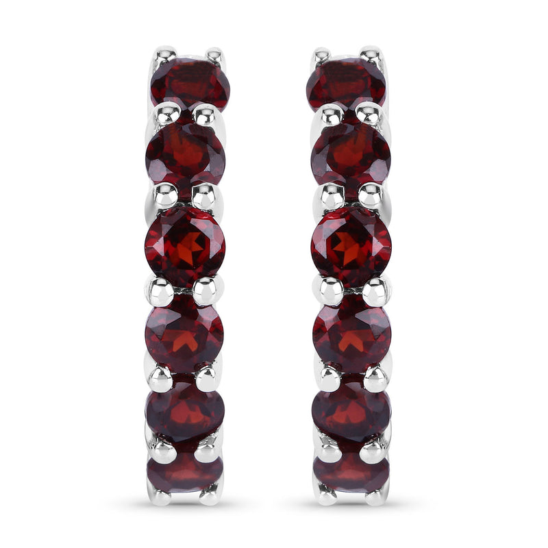 1.44 Carat Genuine Garnet .925 Sterling Silver Earrings