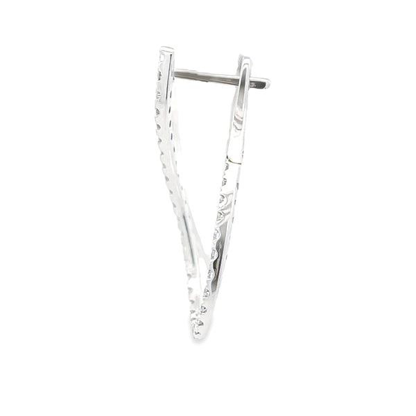 Natural 1.07ct Diamond Dangle Earrings 14KT White Gold