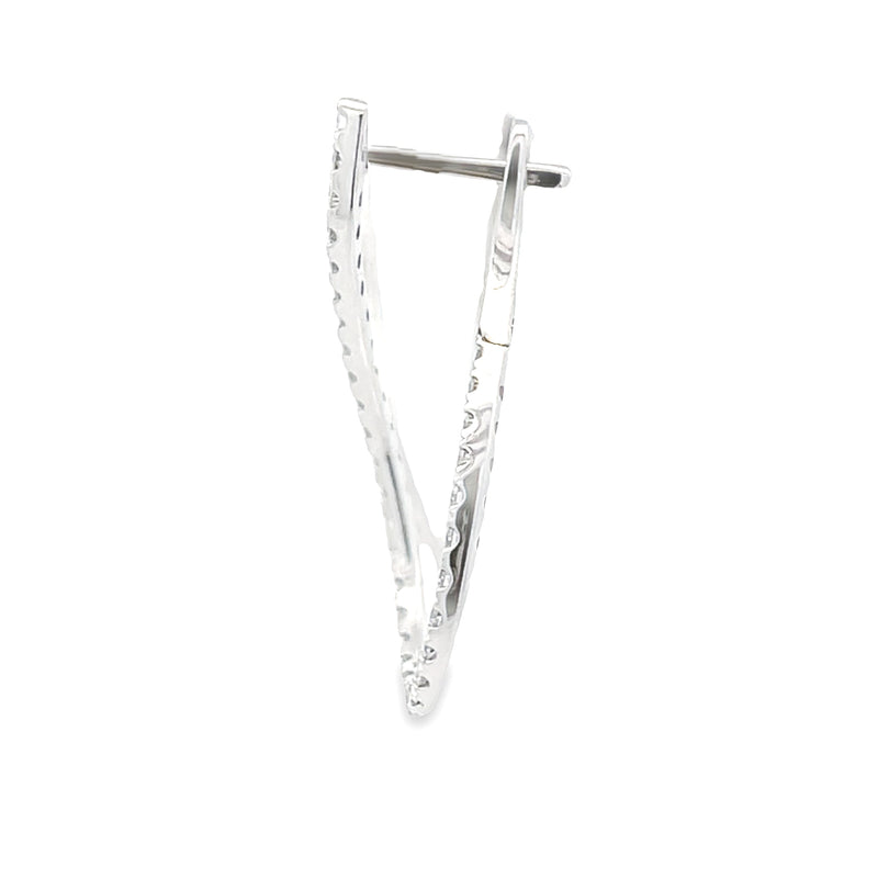 Natural 1.07ct Diamond Dangle Earrings 14KT White Gold