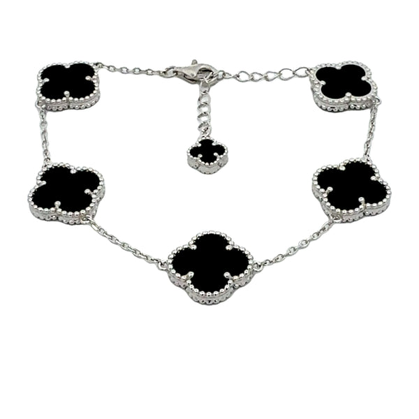 Natural Onyx Bracelet Sterling Silver