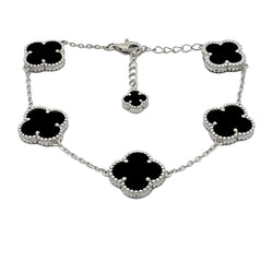 Natural Onyx Bracelet Sterling Silver