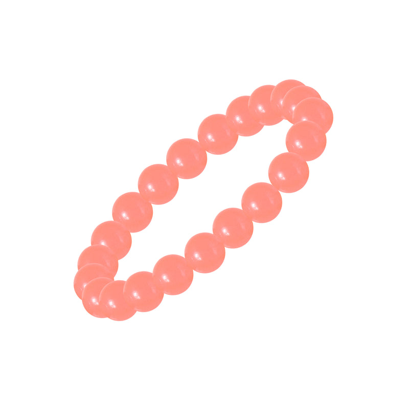 8MM Peach Jade Bead Stretch Bracelet