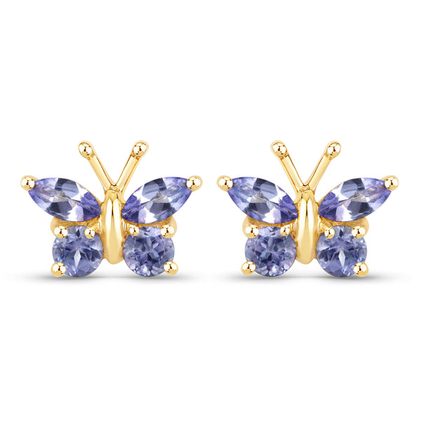 0.60 Carat Genuine Tanzanite .925 Sterling Silver Earrings