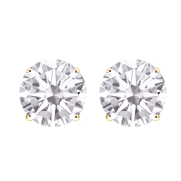 V3 Jewelry 18K Gold Plated with Round Lab Grown 0.45CT Moissanite Stud Womens Earrings