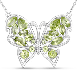 3.69 Carat Genuine Peridot .925 Sterling Silver Necklace