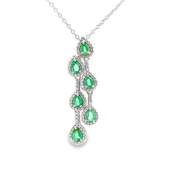 1.20ct Emerald Zircon Fashion Pendants Sterling Silver