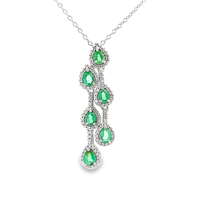 1.20ct Emerald Zircon Fashion Pendants Sterling Silver