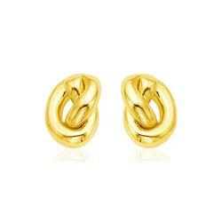 14k Yellow Gold Polished Knot Earrings