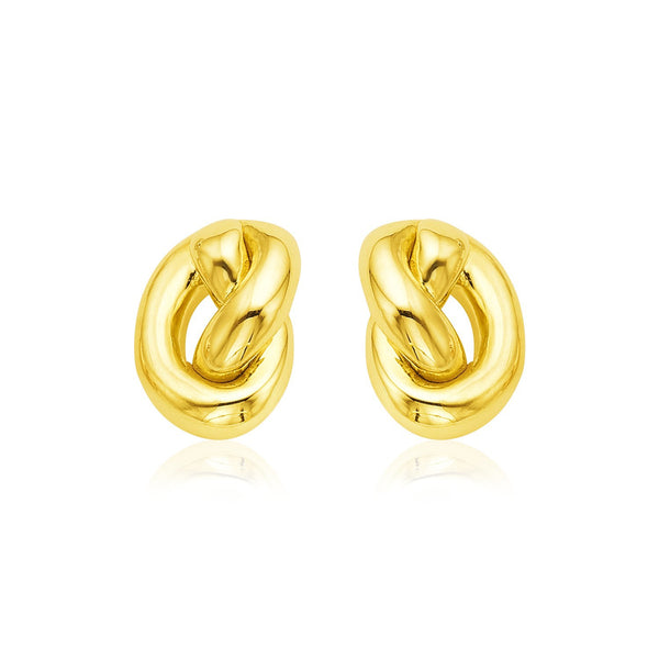 14k Yellow Gold Polished Knot Earrings