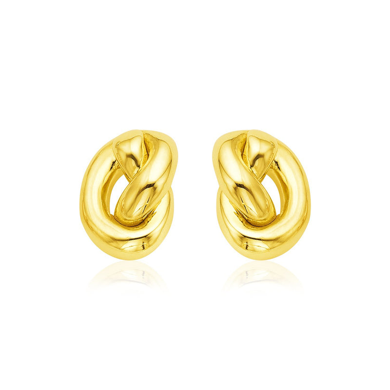 14k Yellow Gold Polished Knot Earrings