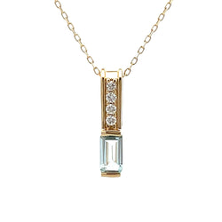 Aquamarine Diamond Fashion Pendants 10KT Yellow Gold