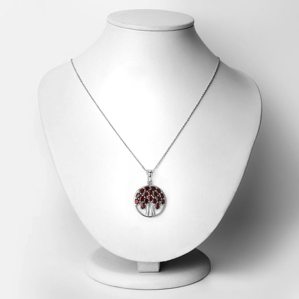 3.70 Carat Genuine Garnet .925 Sterling Silver Pendant