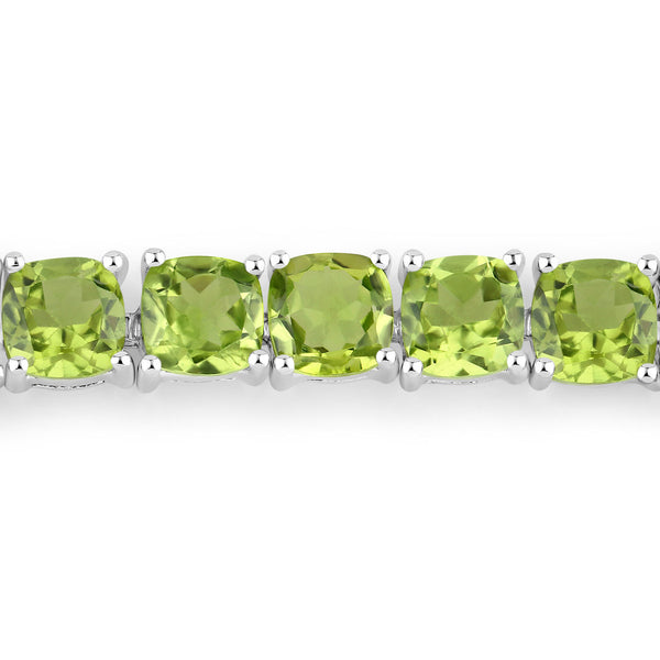 6.05 Carat Genuine Peridot .925 Sterling Silver Bracelet