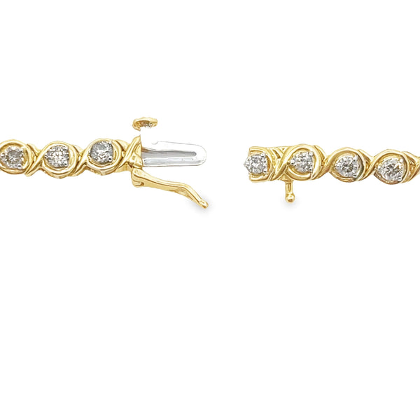 Genuine 2.04ct Diamond Tennis Bracelet 10KT Yellow Gold