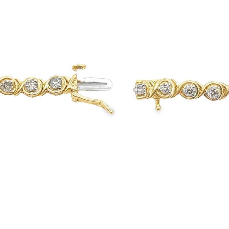 Genuine 2.04ct Diamond Tennis Bracelet 10KT Yellow Gold