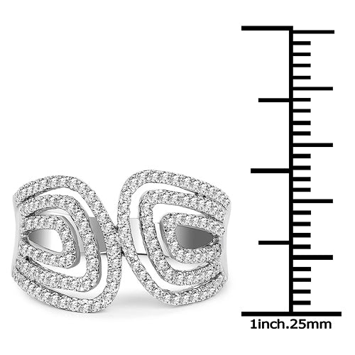 0.70 Carat Genuine White Diamond 14K White Gold Ring (G-H Color, SI1-SI2 Clarity)
