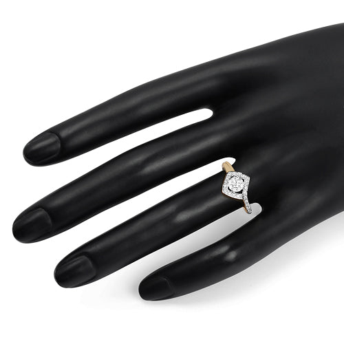 0.22 Carat Genuine White Diamond 14K Yellow Gold Ring (E-F-G Color, SI Clarity)