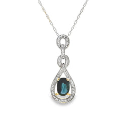 Sapphire Diamond Fashion Pendants 10KT Yellow Gold