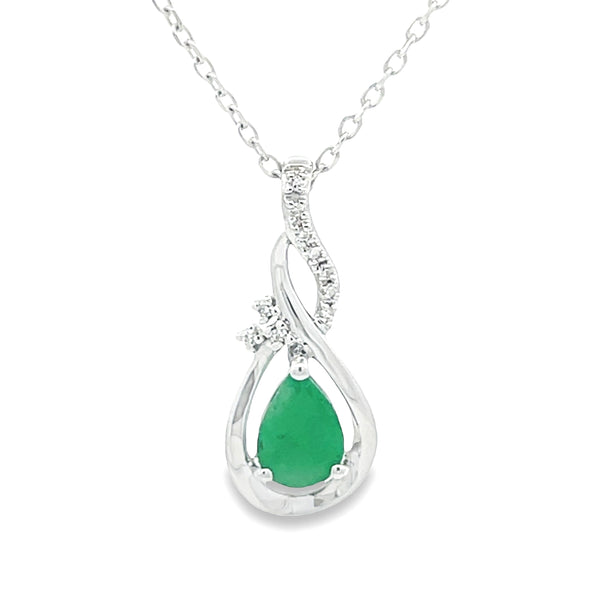 1.75ct Emerald Diamond Fashion Pendants 10KT White Gold