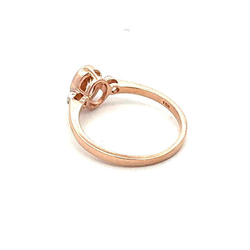 Natural .60ct Morganite Diamond Ring 10KT Rose Gold