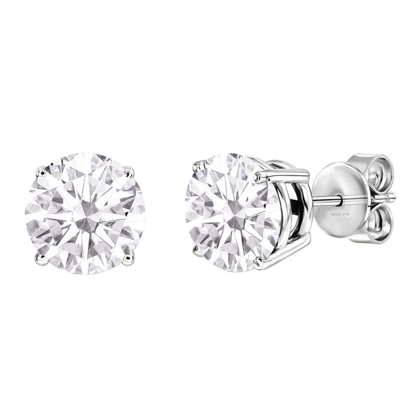 V3 Jewelry 0.45CT Sterling Silver with Round Lab Grown Moissanite Stud Earrings