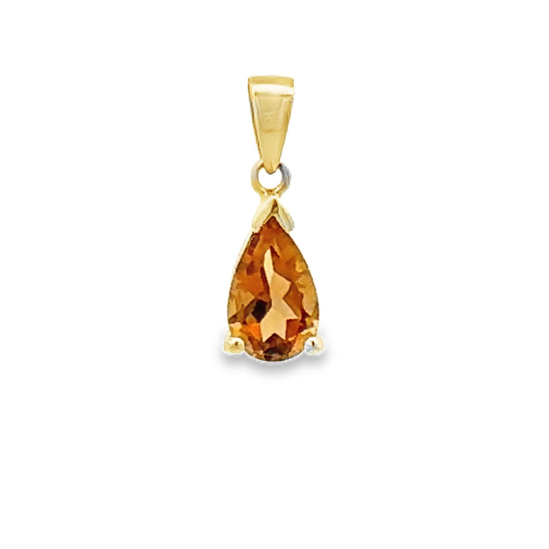 Natural .70ct Citrine Fashion Pendants 10KT Yellow Gold