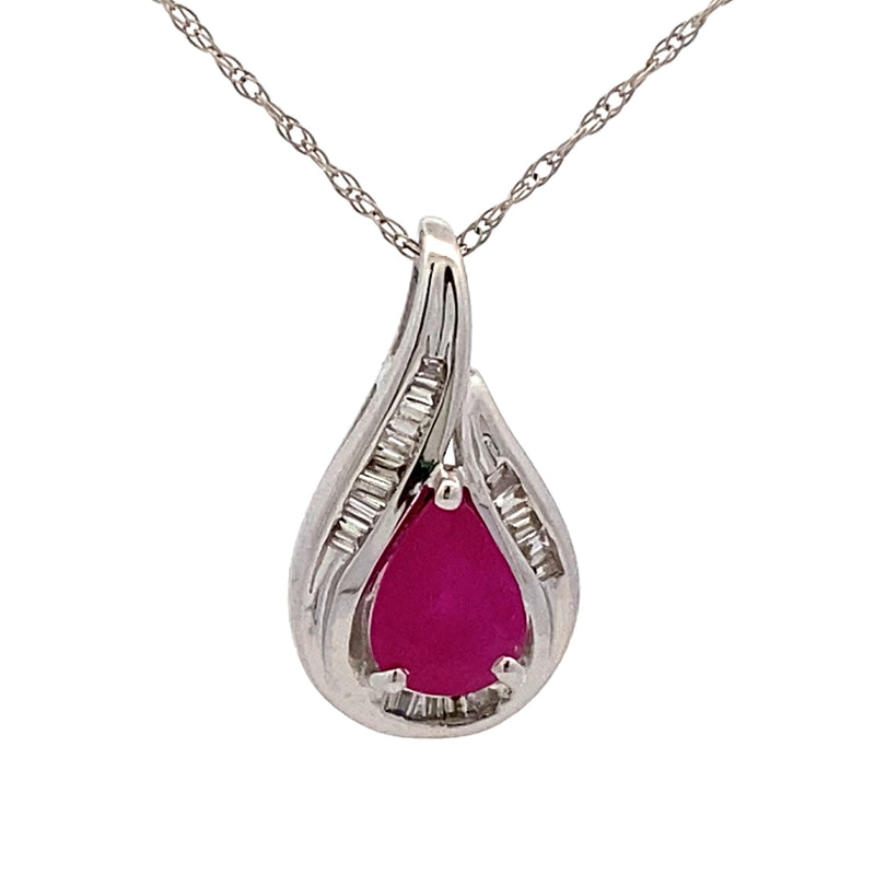 .82ct Ruby Diamond Fashion Pendants 14KT White Gold