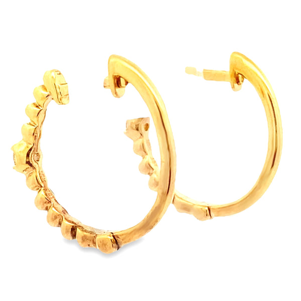 Genuine .10ct Diamond Hoop Earrings 10KT Yellow Gold