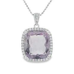 Genuine Amethyst Fashion Pendants Sterling Silver