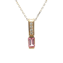 Tourmaline Diamond Fashion Pendants 10KT Yellow Gold