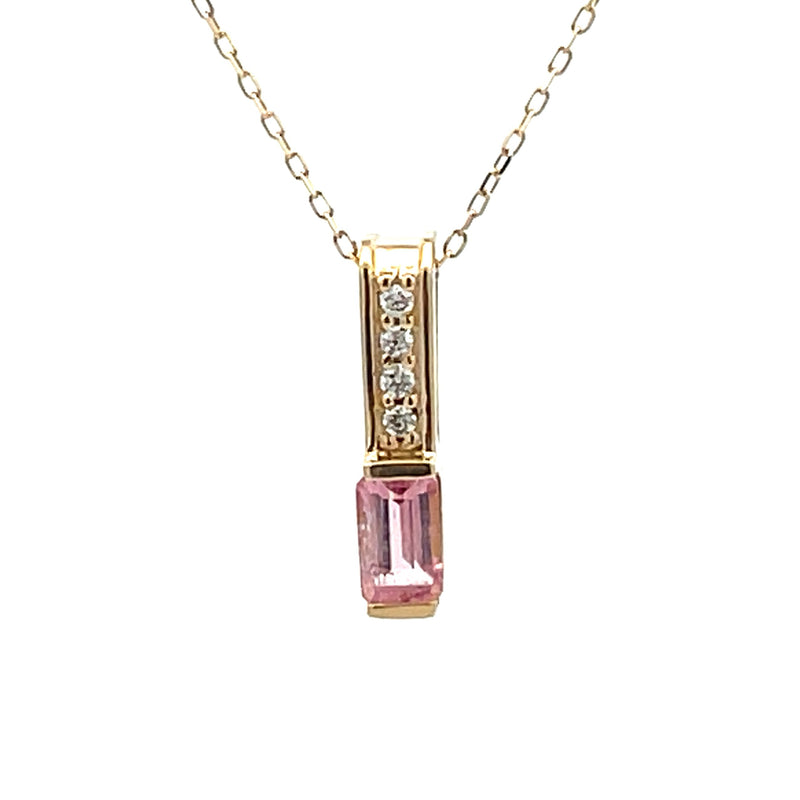 Tourmaline Diamond Fashion Pendants 10KT Yellow Gold