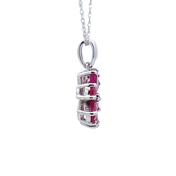 .01ct Ruby Diamond Fashion Pendants 10KT White Gold