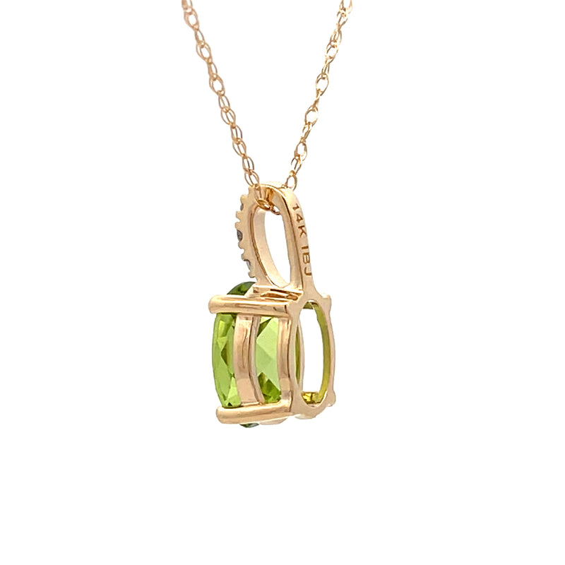 Peridot Diamond Fashion Pendants 14KT Yellow Gold