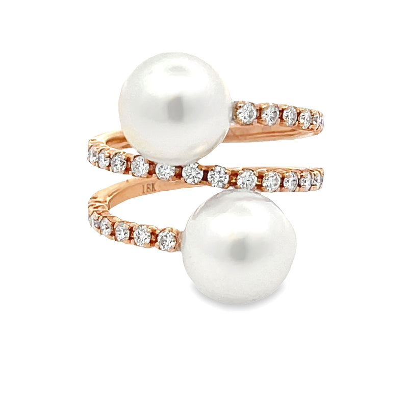 .53ct South Sea Pearl Diamond Ring 18KT Rose Gold