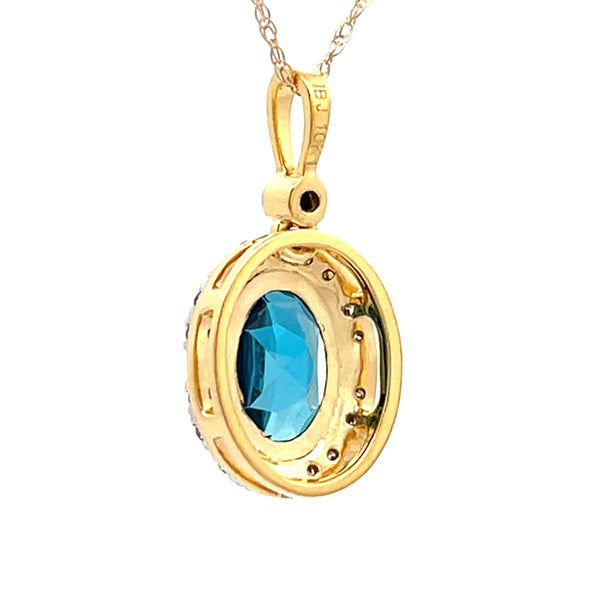 London Blue Topaz Fashion Pendants 10KT Yellow Gold