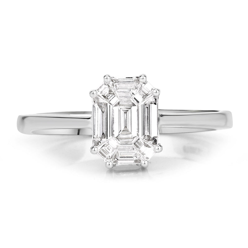 0.48 Carat Genuine White Diamond 18K White Gold Ring