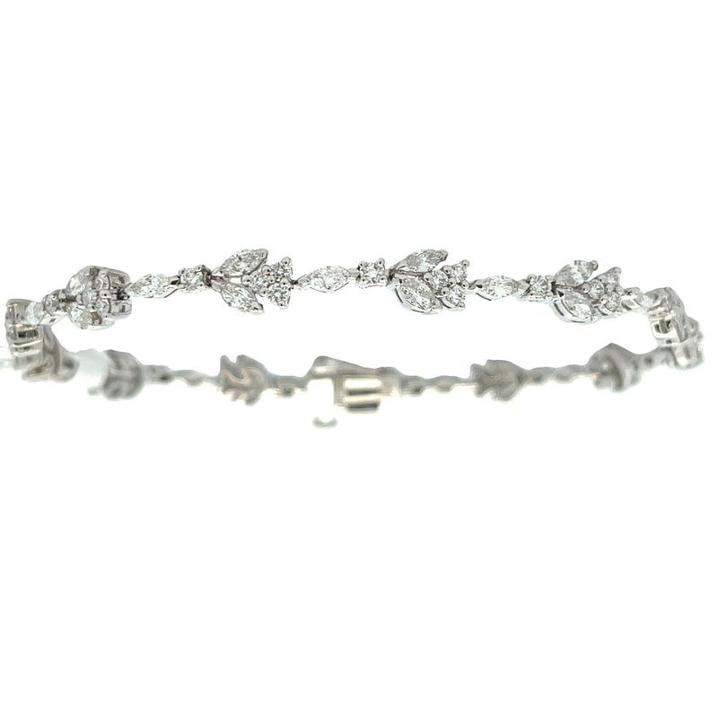 Genuine 3.00ct Diamond Tennis Bracelet 14KT White Gold