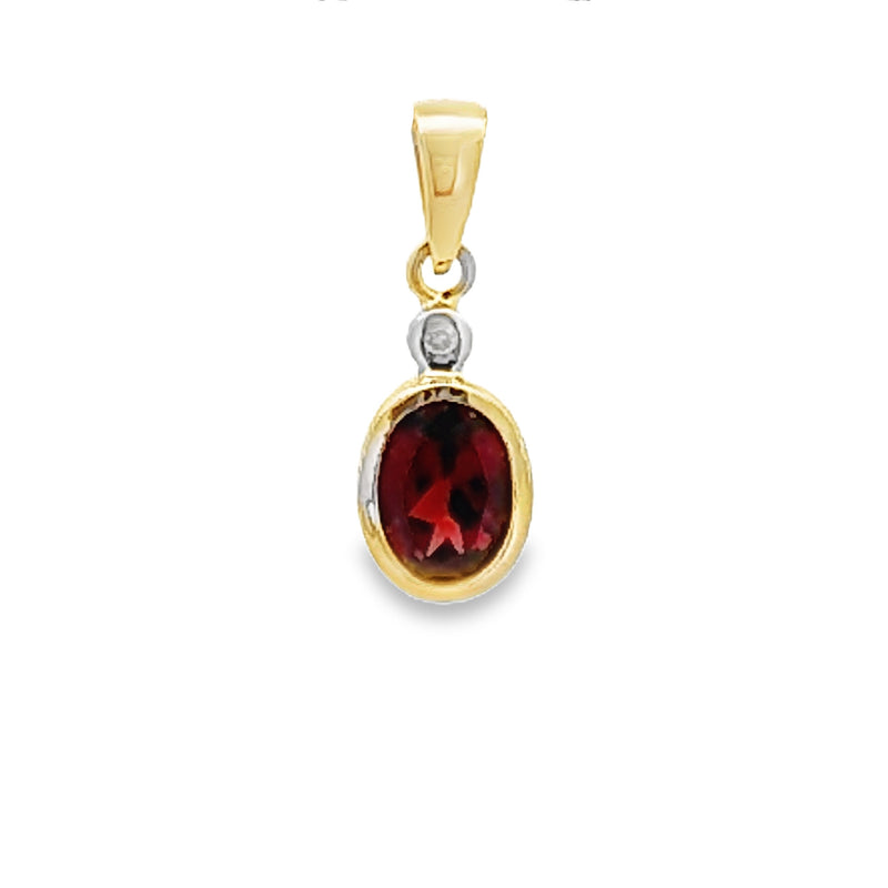 .55ct Garnet Diamond Fashion Pendants 10KT Yellow Gold