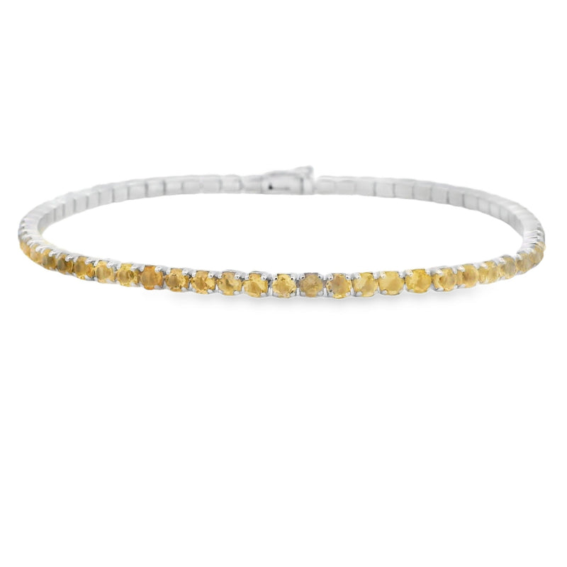 Natural Citrine Tennis Bracelet Sterling Silver